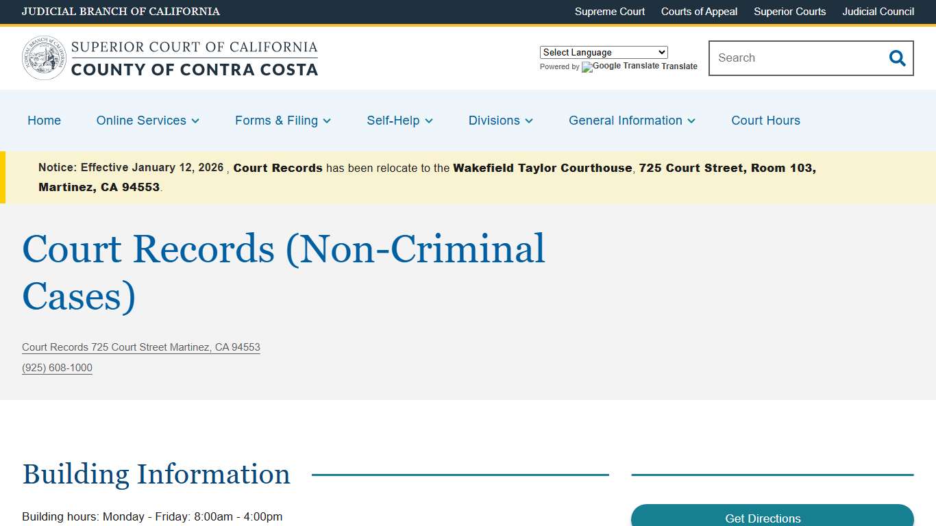 Court Records (Non-Criminal Cases) | Superior Court of California | County of Contra Costa